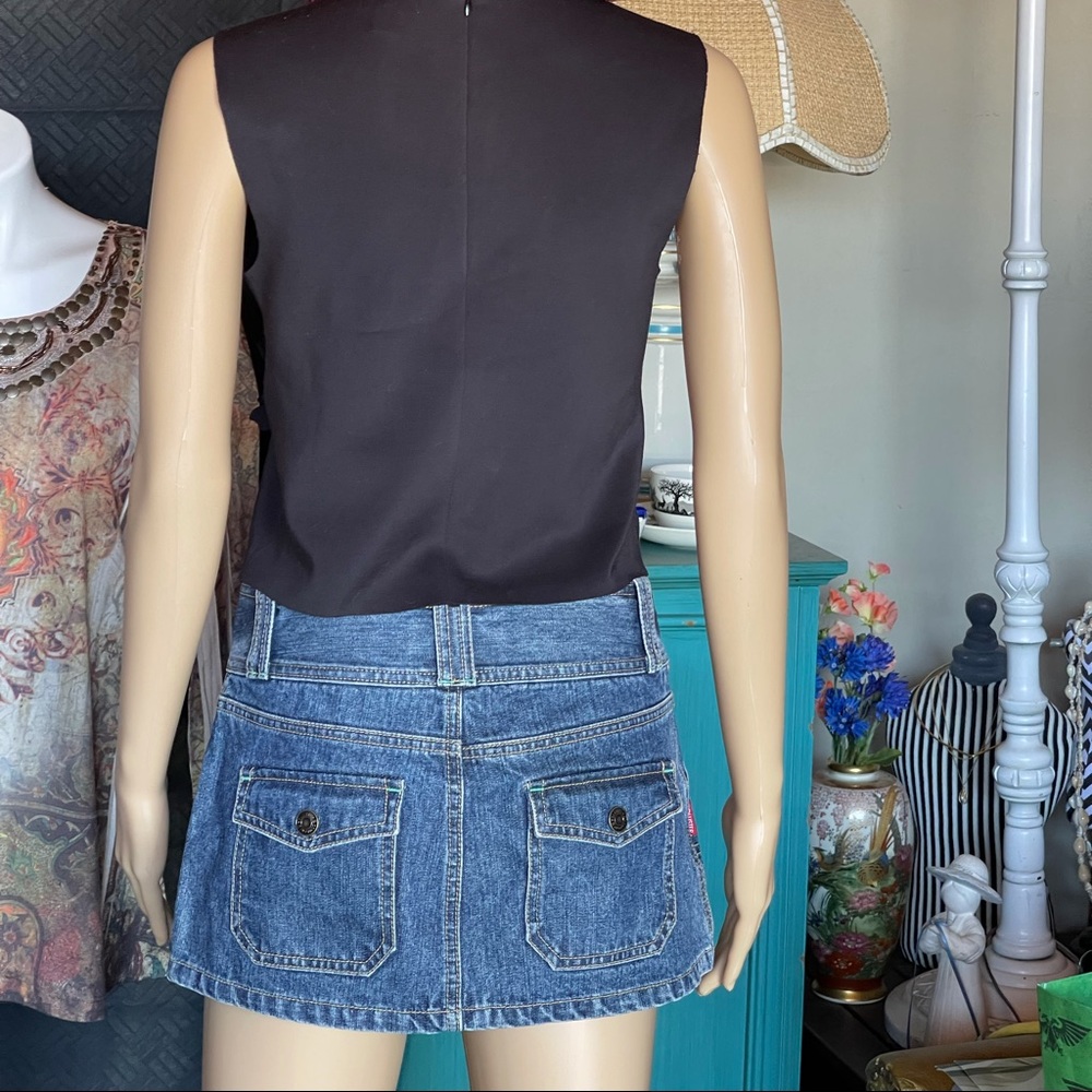 Hollister mini blue denim jean skirt sz 3